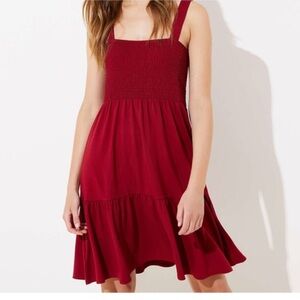 LOFT Red Sleeveless Dress